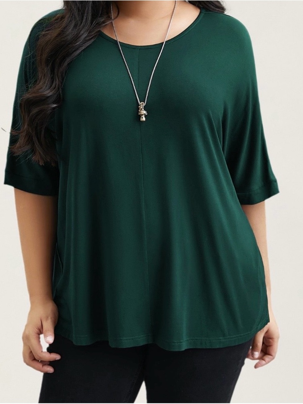 BloomChic Supersoft Round Neck T-Shirt - Forest Green